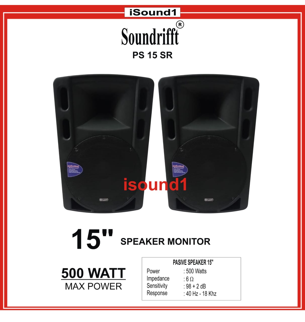 Speaker Pasif Soundrifft Inch Ps Sr Box Fiber Import Pcs