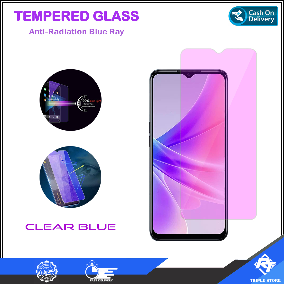 Tempered Glass Bening Anti Radiasi Blue Ray Infinix GT 10 Pro Smart 8