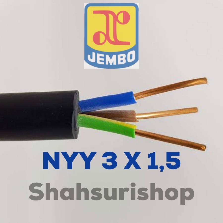 KABEL NYY 3X1 5 MM JEMBO METERAN KAWAT NON SUPREME ETERNA Lazada