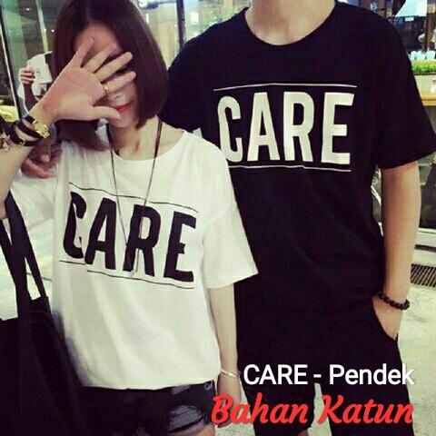 AMANAH SHOP kaos couple / baju pasangan / kaos kompak / baju couple CARE PENDEK