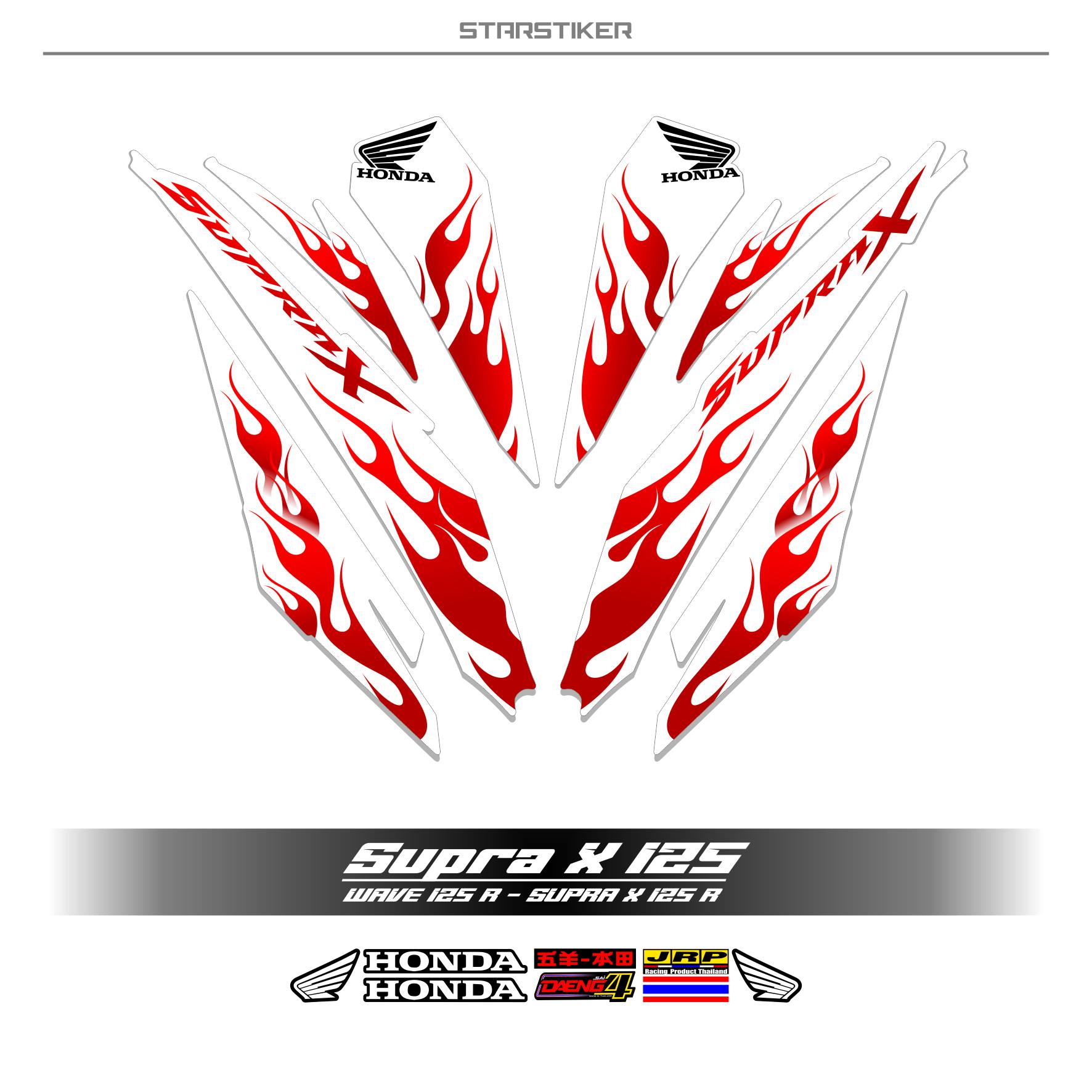 STRIPING SUPRA X 125 R NEW MTF 17 STIKER SUPRA X 125 FI STICKER