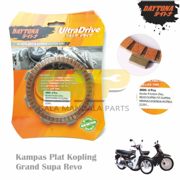 Daytona Kampas Plat Kopling Grand Astrea Supra Fit Clutch Pad 4 Lembar