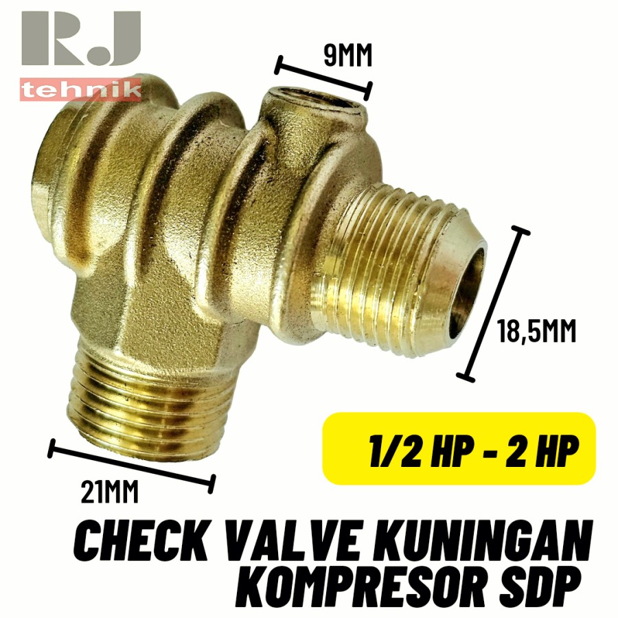 Nepel Check Valve Kuningan Kompresor Angin SDP Krisbow 1 2 HP 2 HP