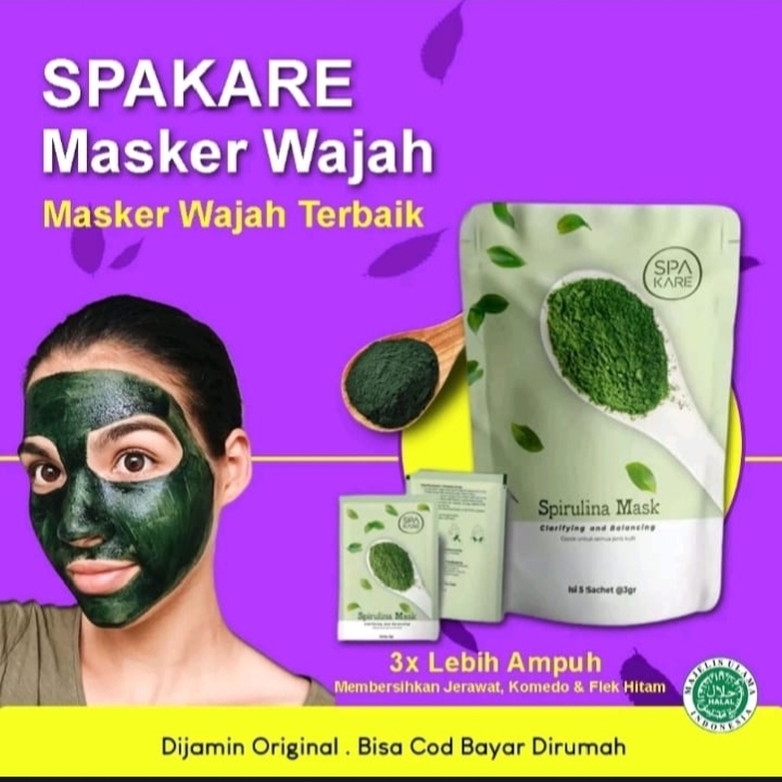 Masker Wajah Spirulina Mask Spakare Original Premium Tiens Asli Bpom