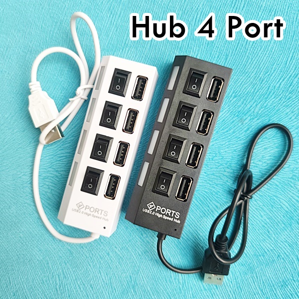 USB Hub Saklar 4 Port On Off High Speed Sambungan USB Extension 4