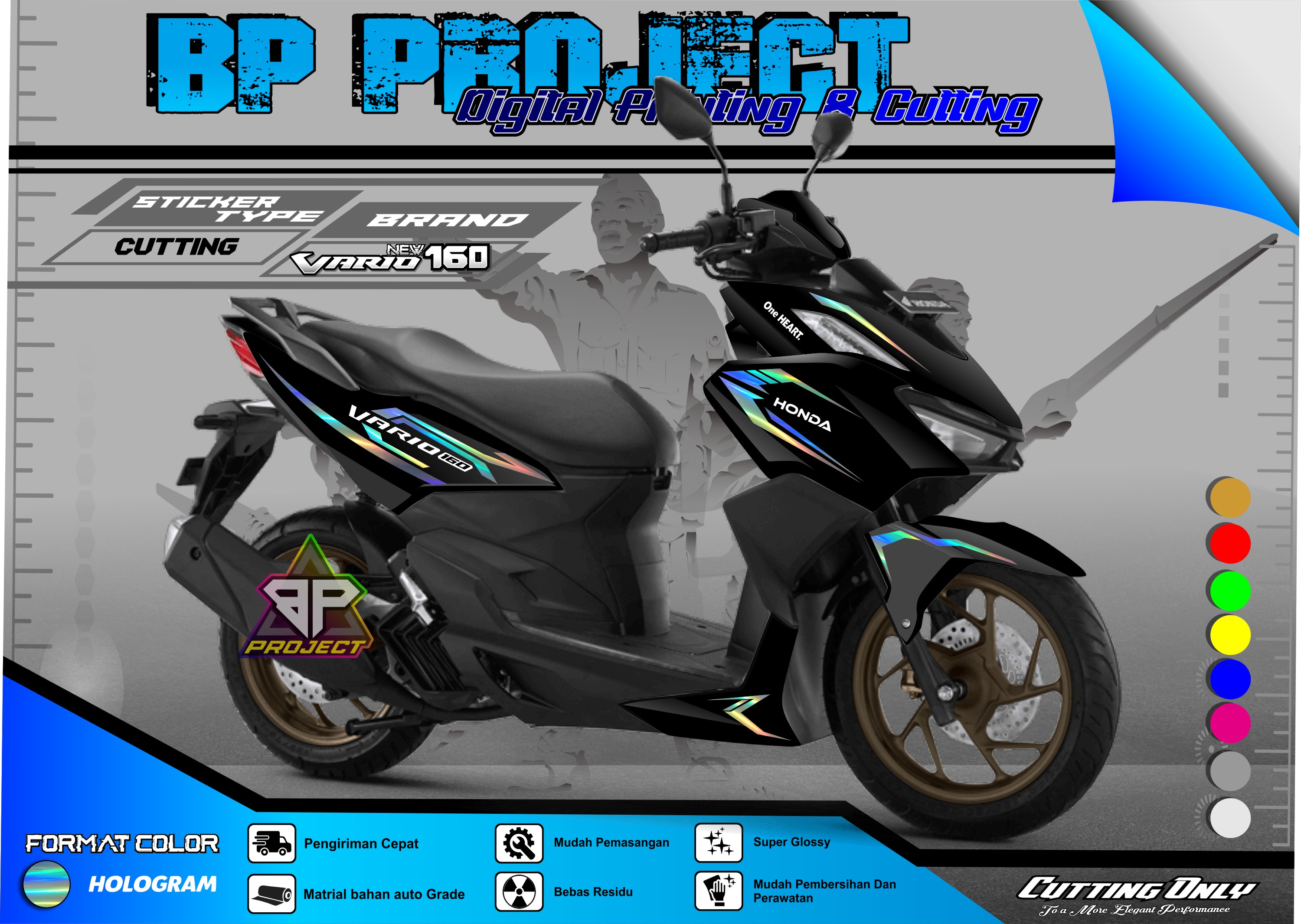 Cutting Sticker Vario 160 New 2022 Aksesoris Motor Stiker Honda Vario