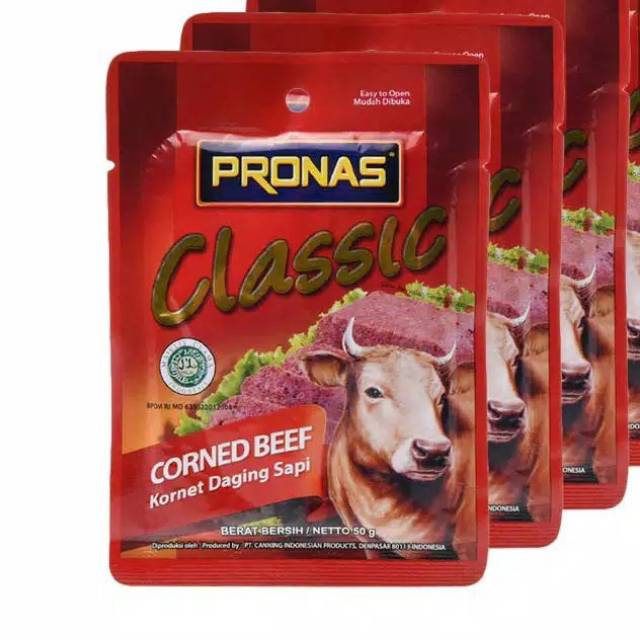 PRONAS CLASSIC CORNED BEEF 50 GRAM MAKANAN INSTAN KORNET DAGING SAPI