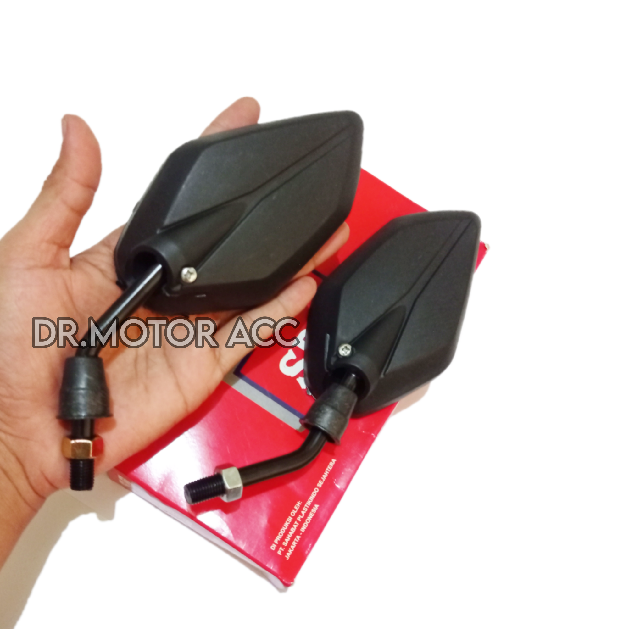 Spion Model Jupiter Tangkai Pendek Warna Hitam Ready Drat Honda Dan