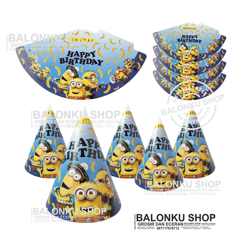 Topi Kerucut Minion Topi Minion Topi Ulang Tahun Minion Lazada