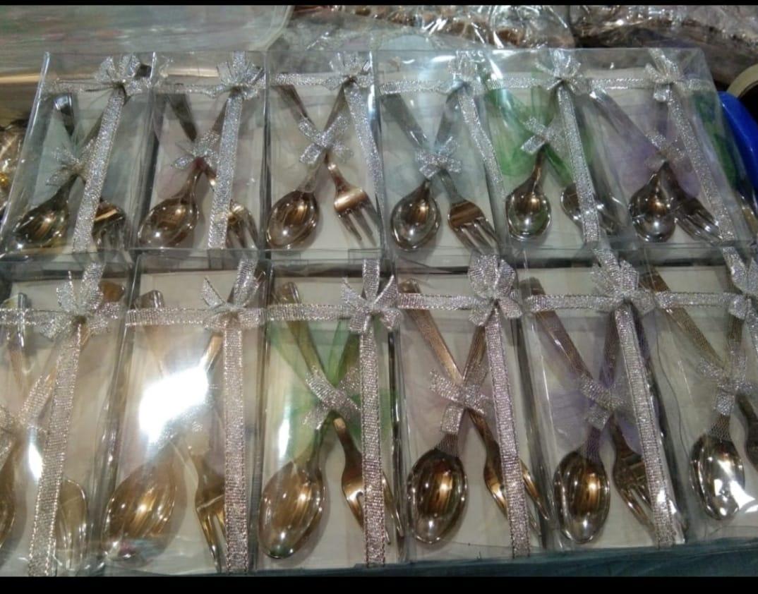 Promo Souvenir Sendok Garpu Makan Kotak isi 100 Terlaris
