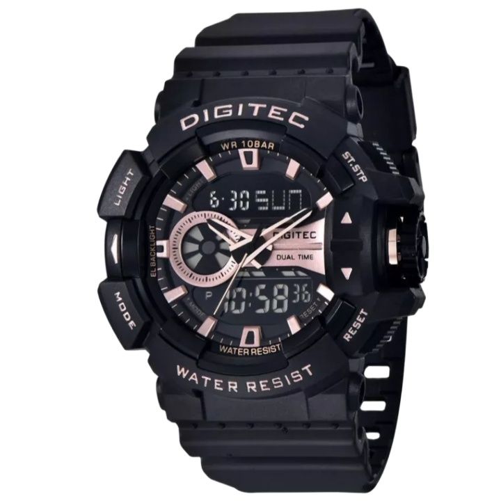 Jam Tangan Pria Digitec Dual Time Rubber Strap Sporty Original Lazada