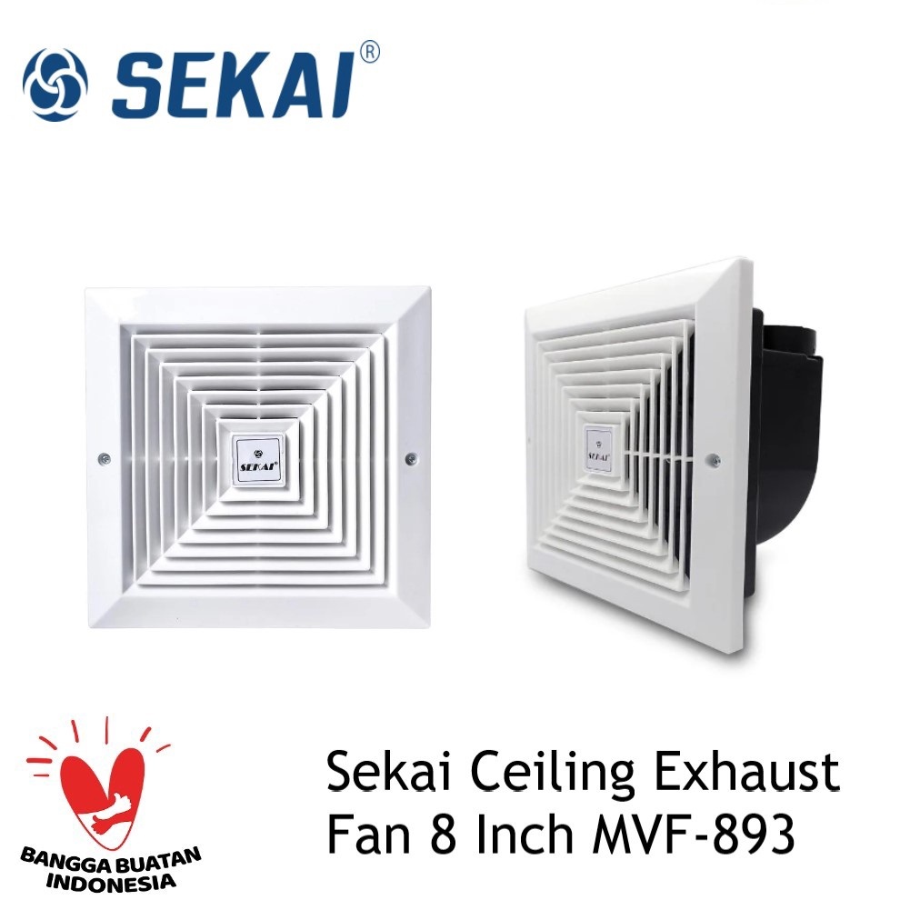 Sekai Ceiling Exhaust Fan MVF 893 8 Inch 20 Cm Hexos Plafon Dengan