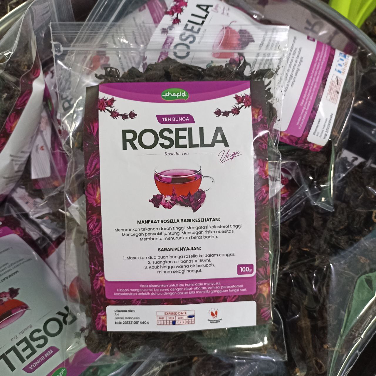 Teh Bunga Rosella Ungu Isi 100 Gr Premium Quality Teh Rosella Ungu