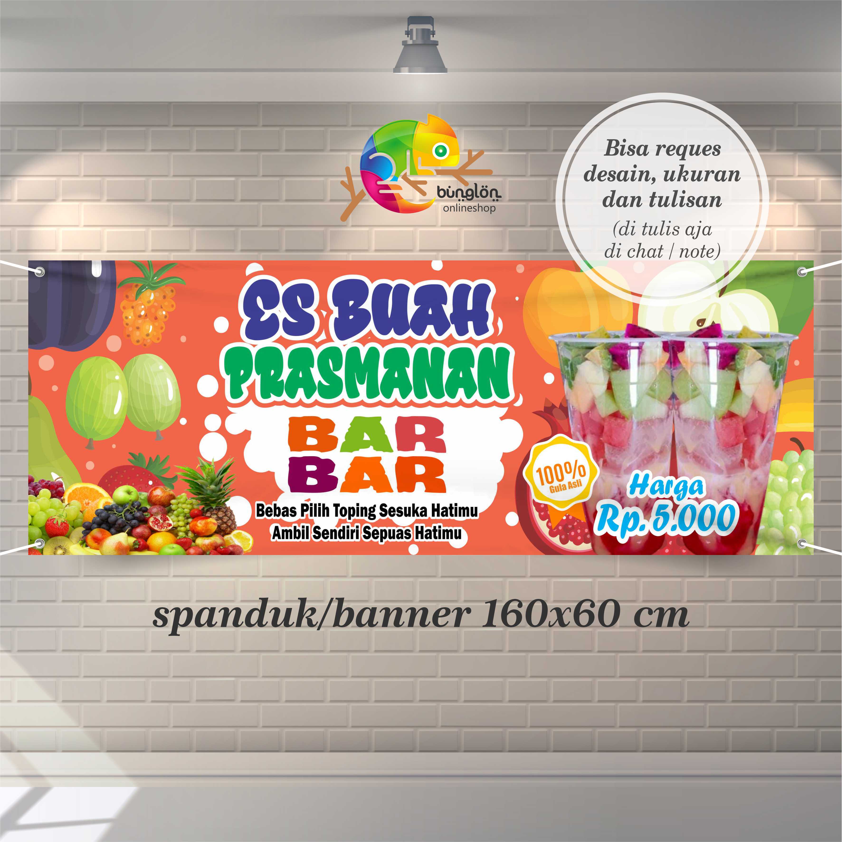 Size X Cm Spanduk Banner Es Buah Prasmanan Model C Custom Desain