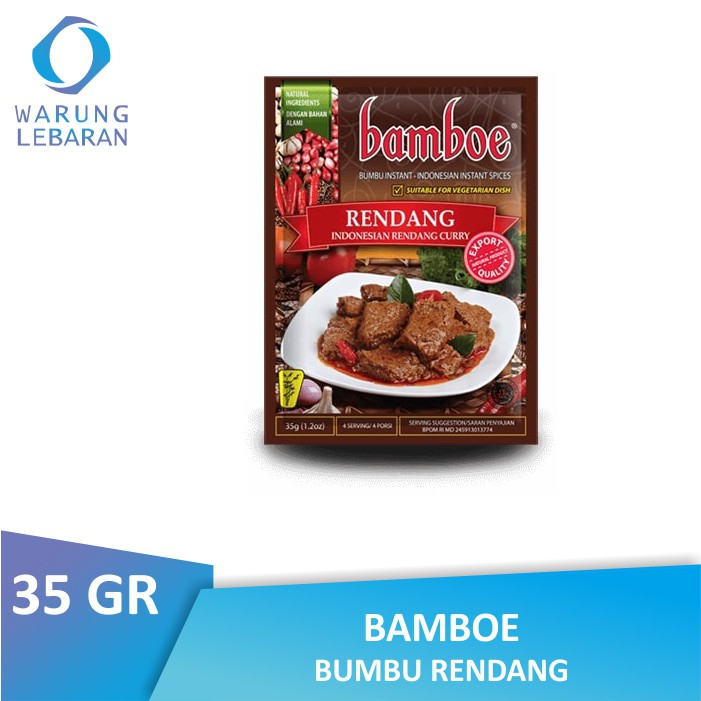 Bamboe Bumbu Rendang Gr Bumbu Masak Bumbu Instant Bpom Cod