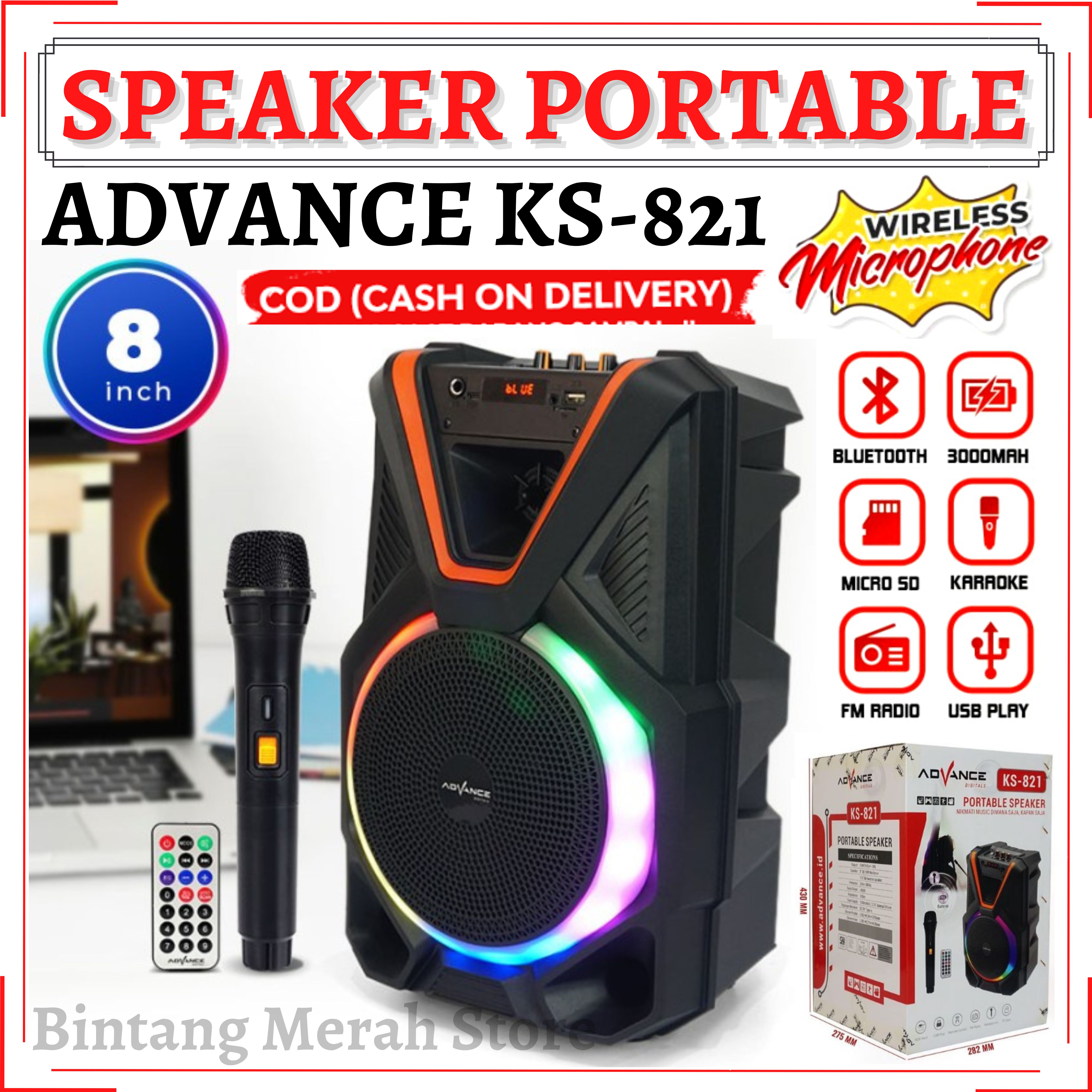 New Speaker Bluetooth Portable Advance Ks Free Mic Wireless Ks