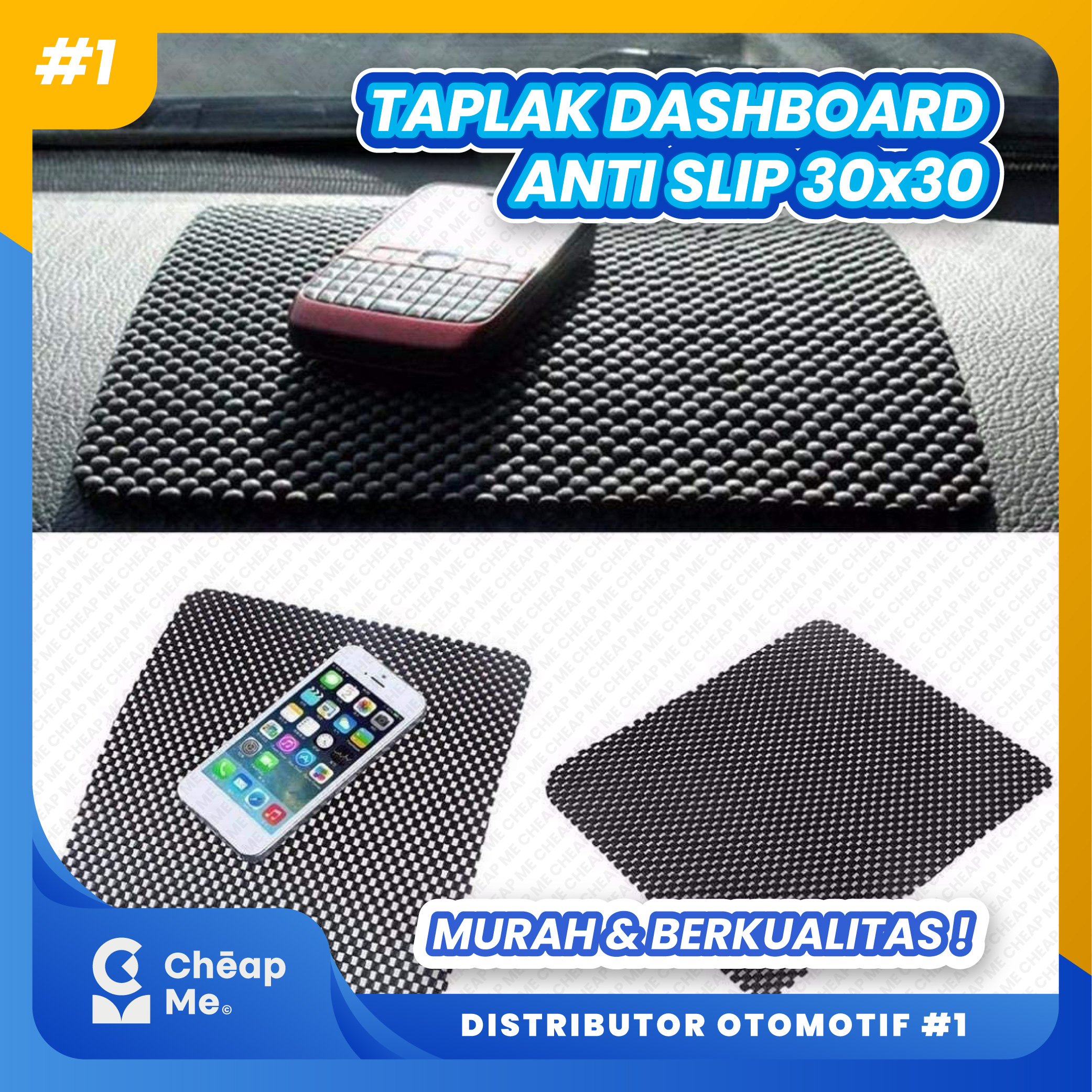 FLASH SALE Tatakan HP Dashboard Dashbor Mobil Anti Slip Mat 30x30cm