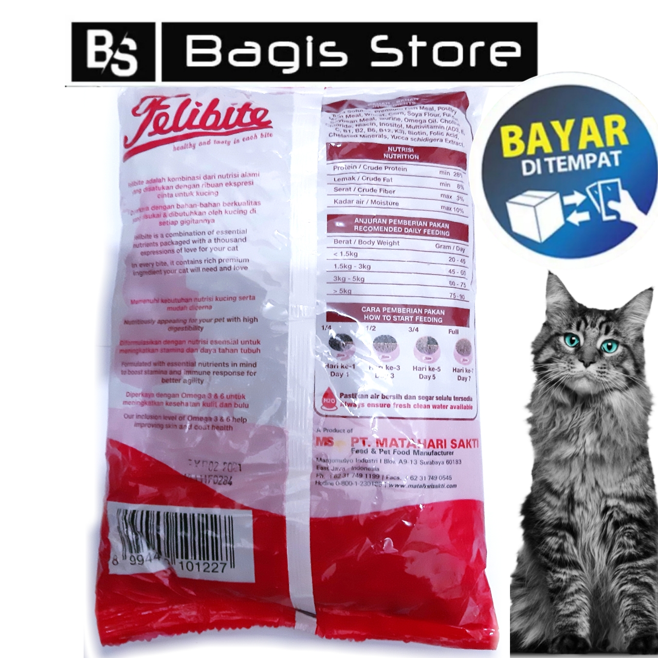 Makanan Kucing Felibite Cat Food Rasa Tuna Bentuk Donat Kemasan 500