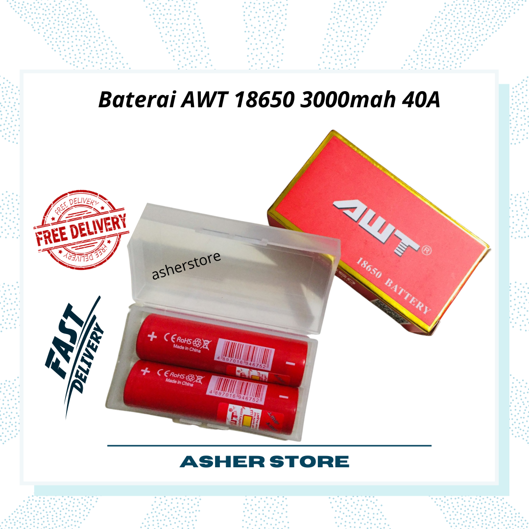 Baterai AWT 3000mAh 18650 Merah Batre Battery 3000 MAh Lazada Indonesia