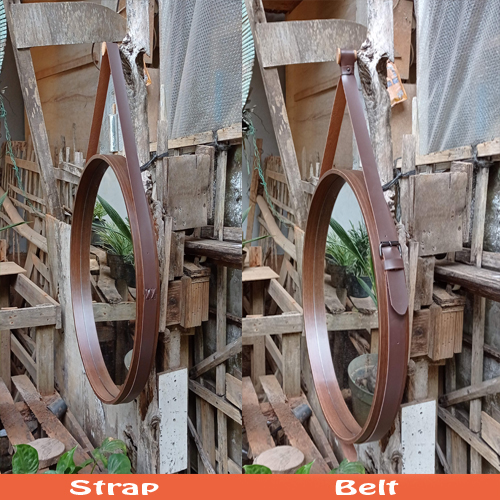 Cermin Bulat Diameter Cm Hiasan Dinding Tali Strap Frame