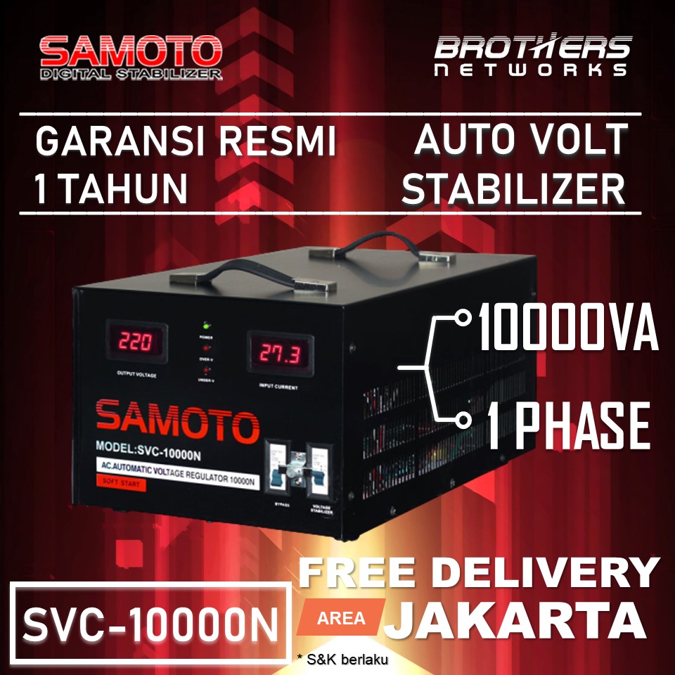 STABILIZER LISTRIK 10000VA 10KVA SAMOTO STAVOLT RUMAH KOMPUTER RUKO