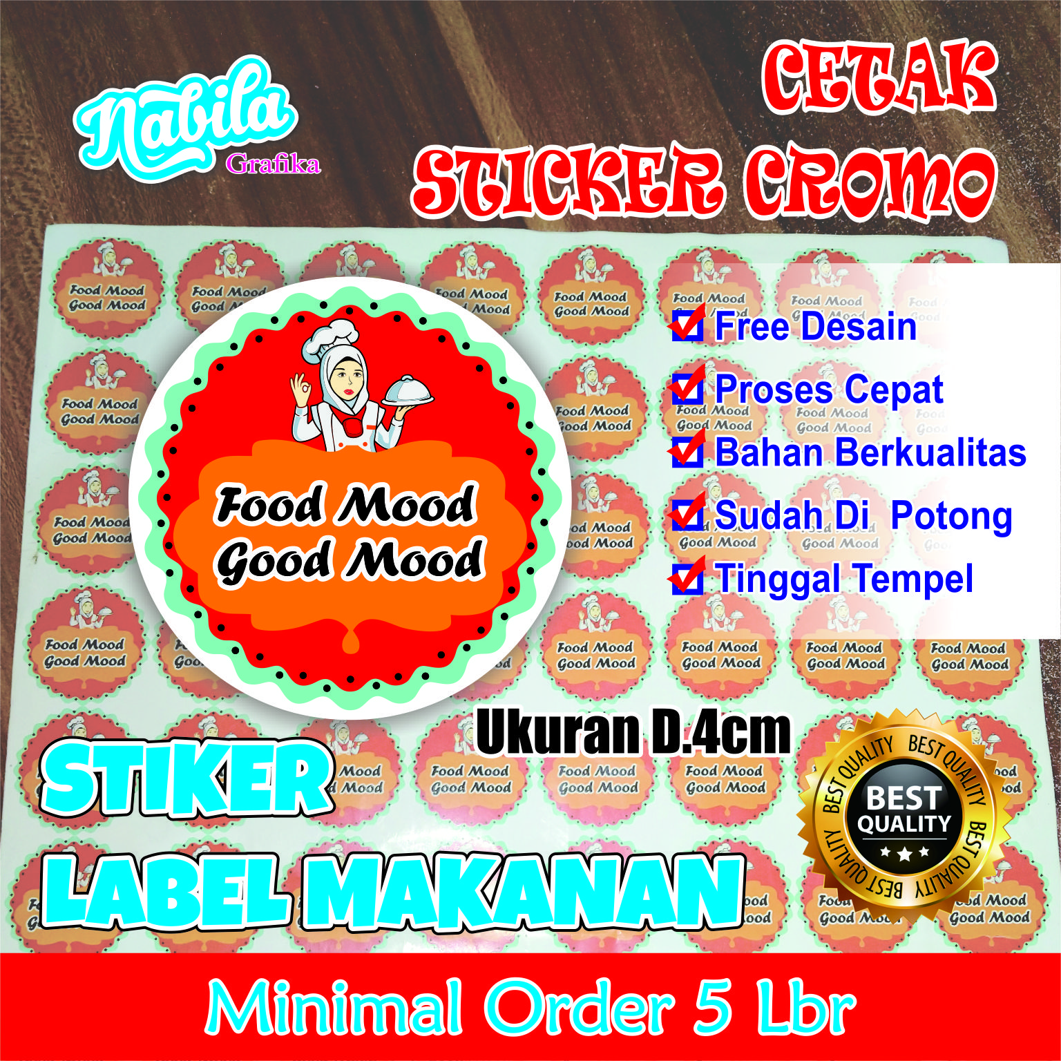 Stiker Label Produk Makanan A3 Stiker Label Produk Jualan Stiker