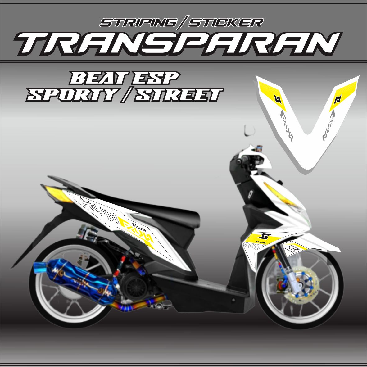 STIKER TRANSFARAN MOTOR BEAT ESP SPORTY 2016 2018 2019 MOTIF STIKER