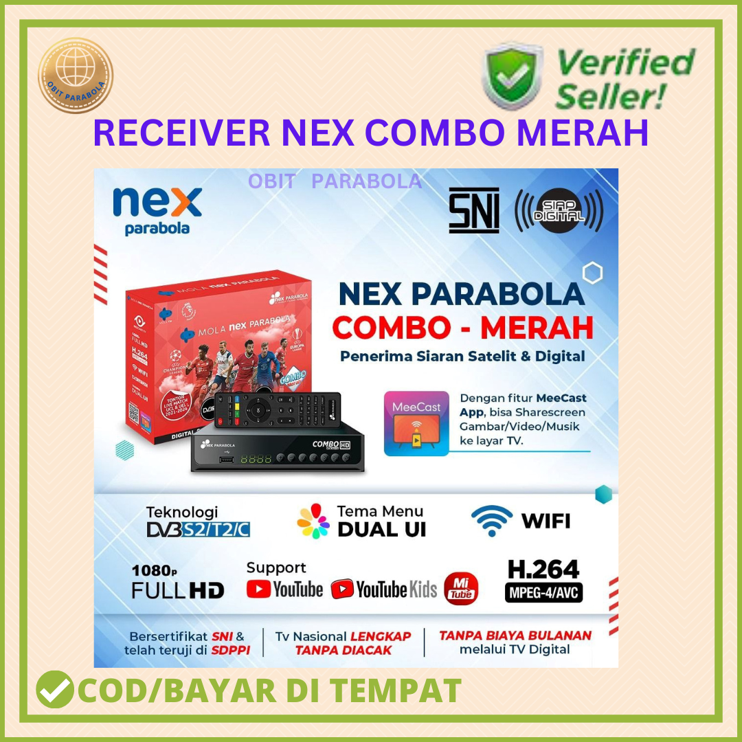 Nex Receiver Nex Parabola Combo Merah Lazada Indonesia