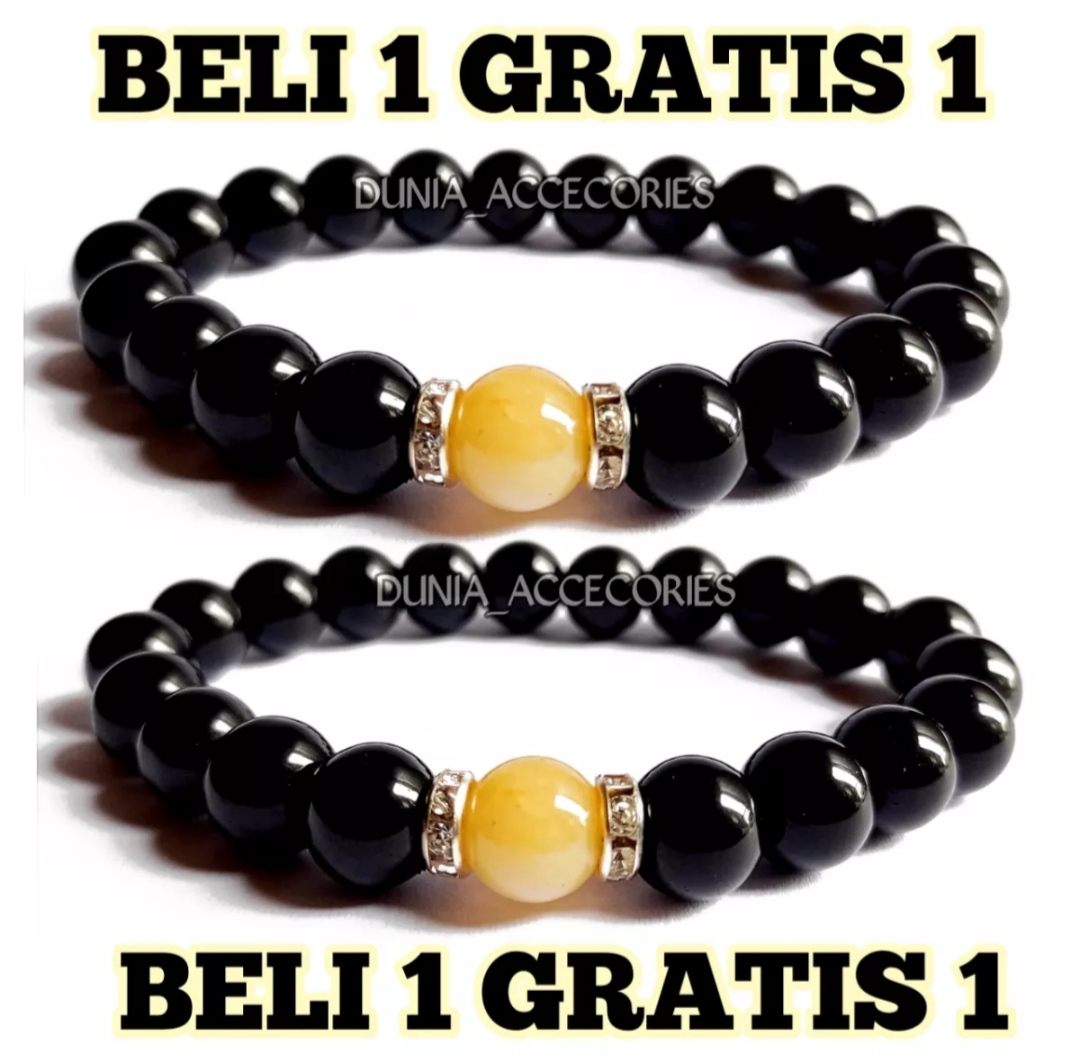 COD BELI 1 GRATIS 1 GELANG MANI GAJAH PADUAN BLACK JADE GELANG PRIA DAN