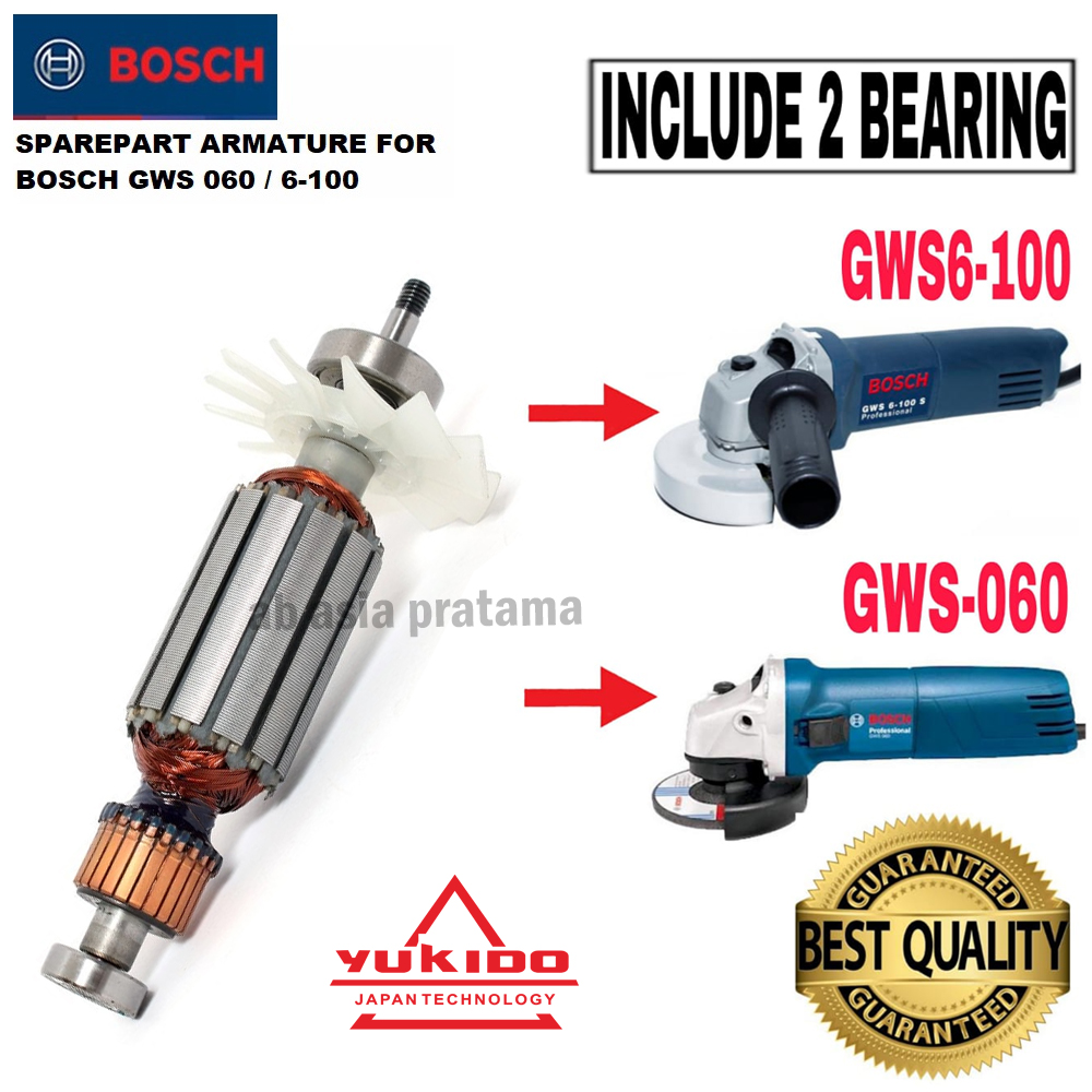 Armature Gerinda Bosch GWS 6 100 5 100 060 DCA ASM 03 100A Murah