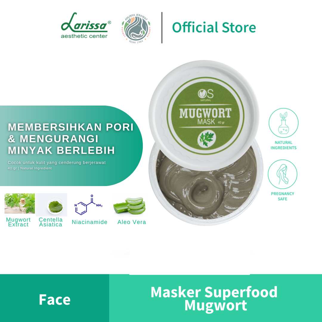 Larissa Mugwort Mask Masker Wajah Mugwort Untuk Kulit Berminyak