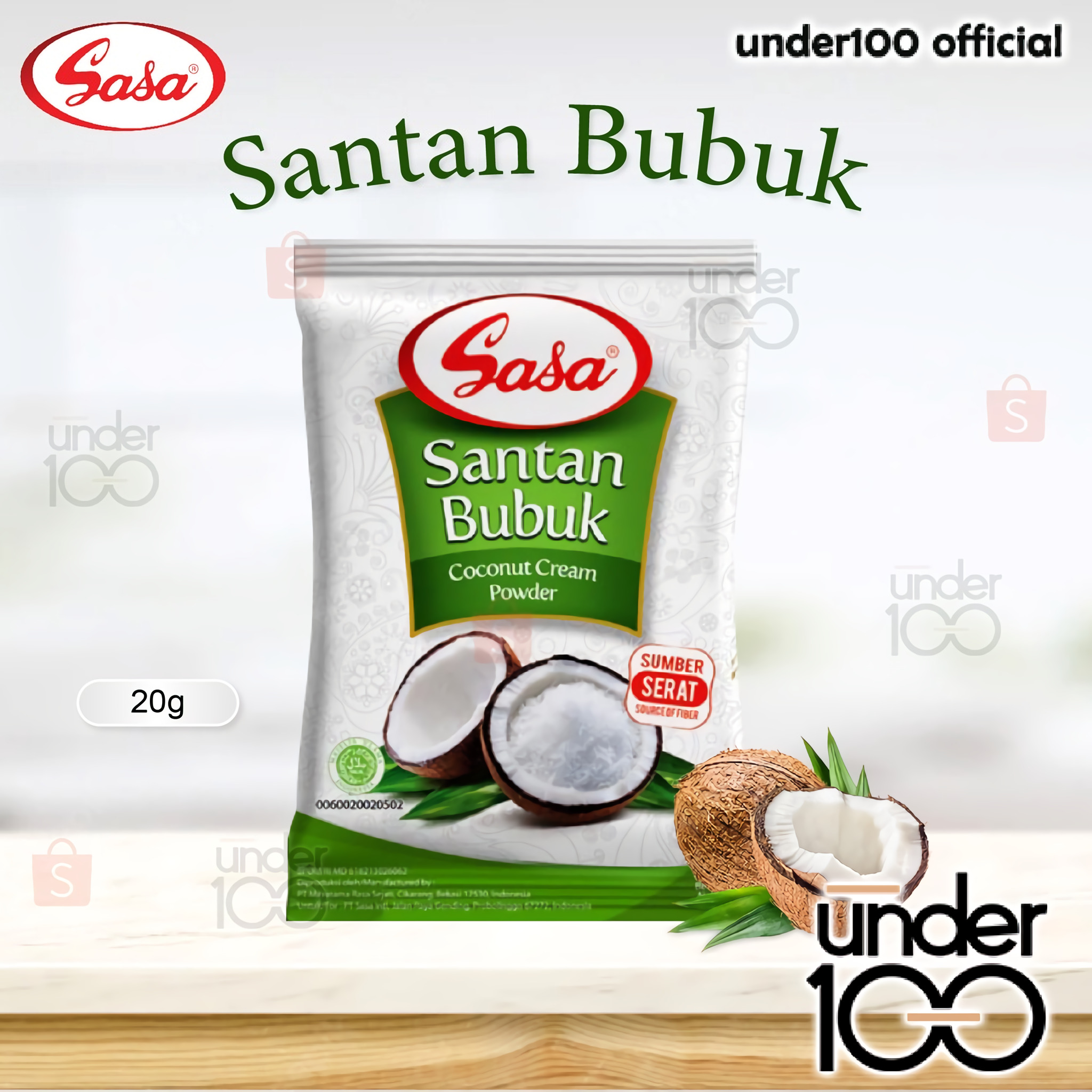 Under100 SASA Santan Bubuk 20g Sachet Coconut Cream Powder BPOM