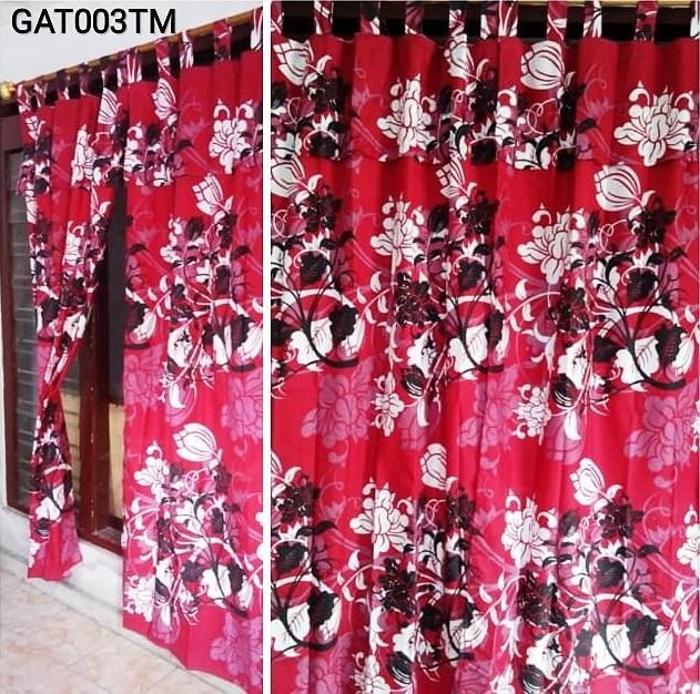 Hordeng / Gorden Motif Untuk Pintu or Jendela - Motif Bunga/Corak