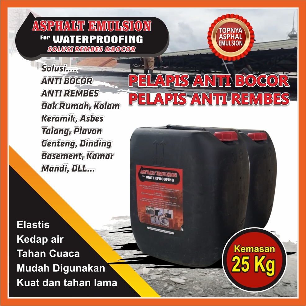 Aspal Cair Anti Bocor Asphalt Emulsion For Waterproofing 25 Kg Lazada