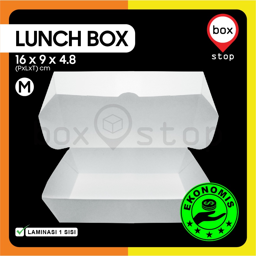 Lunch Box Paper Putih Tanpa Rakit M 50 Pcs Lazada Indonesia