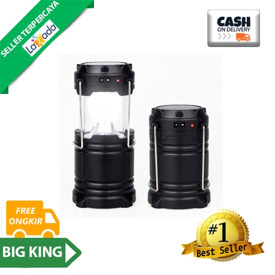HIGH QUALITY - PREMIUM VANSTAR Lampu Lentera Tarik + Senter Solar RECHARGEABLE CAMPING LANTERN / Senter Kemping Berkemah LED Sinar Surya/Solar Tenaga Matahari Recas Cas Ulang + Solarpanel + Baterai AA Rechargeable Emergency Darurat Terang