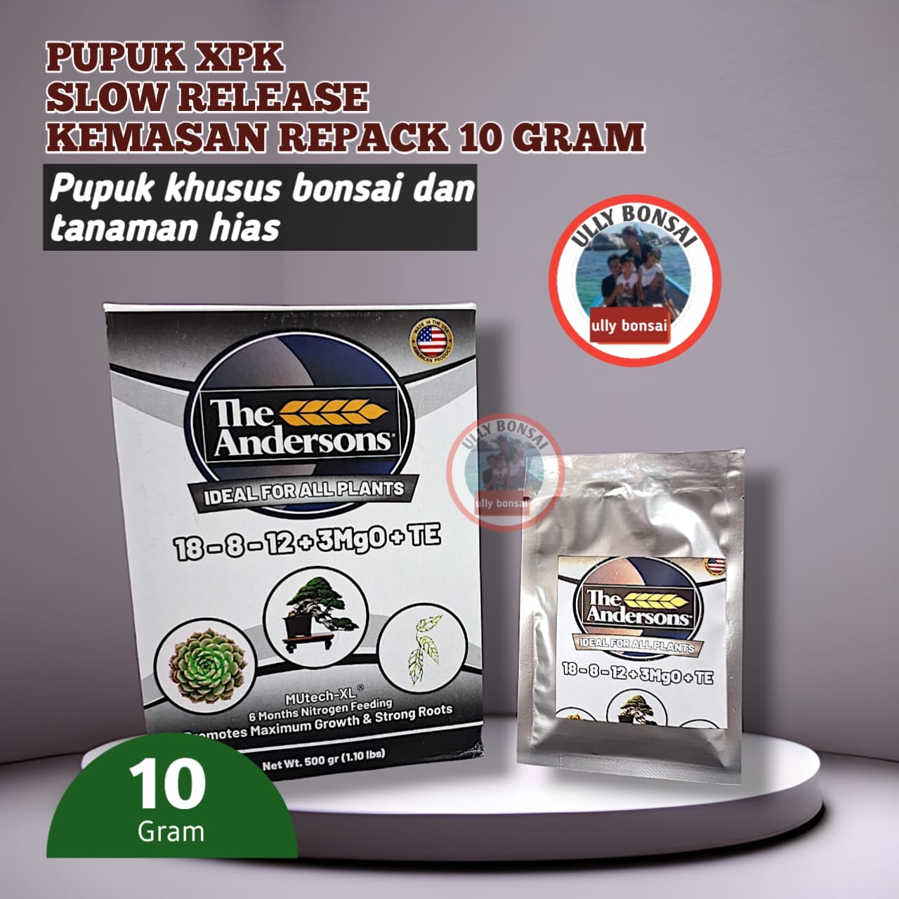 Pupuk Anderson Slow Release Pupuk Bonsai Dan Tanaman Hias Kemasan