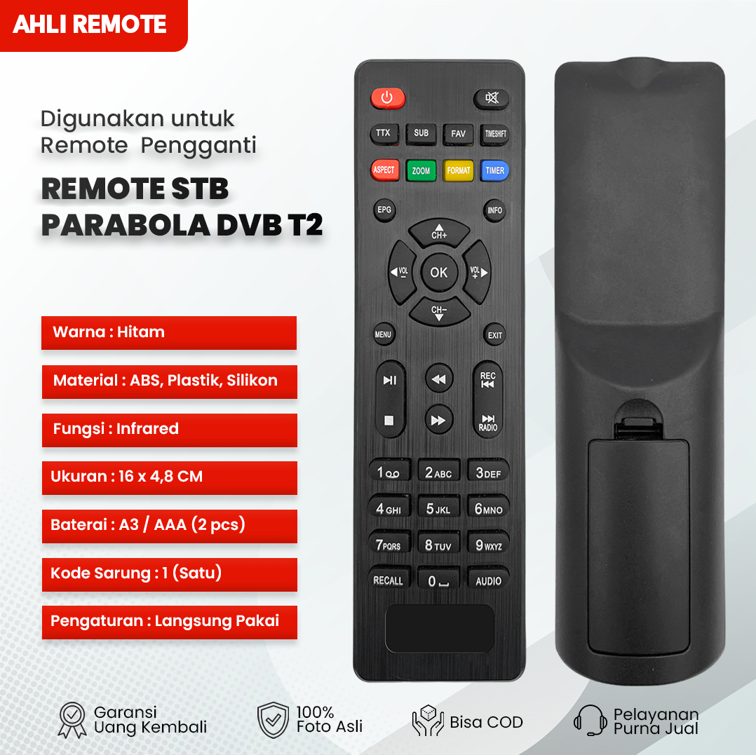 Remote Stb Matrix Apple Merah Hd Dvb T Remot Receiver Parabola