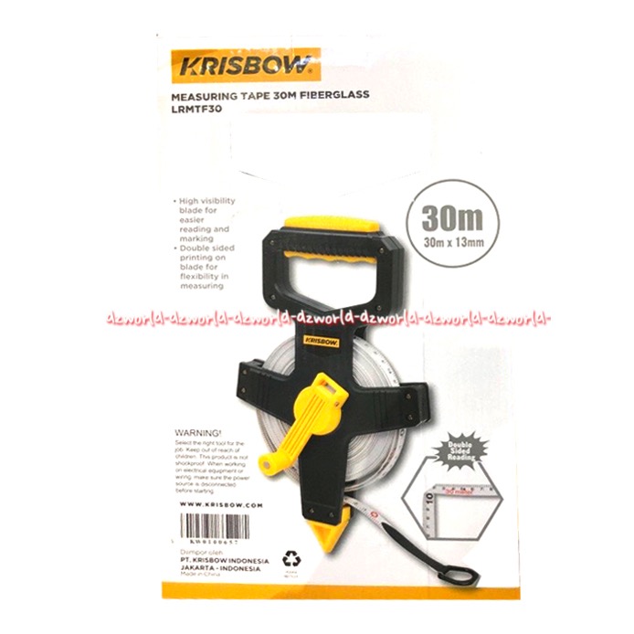 Krisbow Measuring Tape Meter Fiberglass Meteran Gulung Meteran Tanah