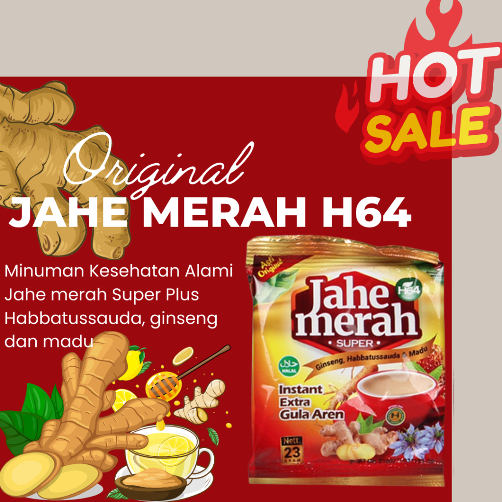 Jahe Merah Super Plus Ginseng Habbat Madu 23 Gr Jahe Merah Instan