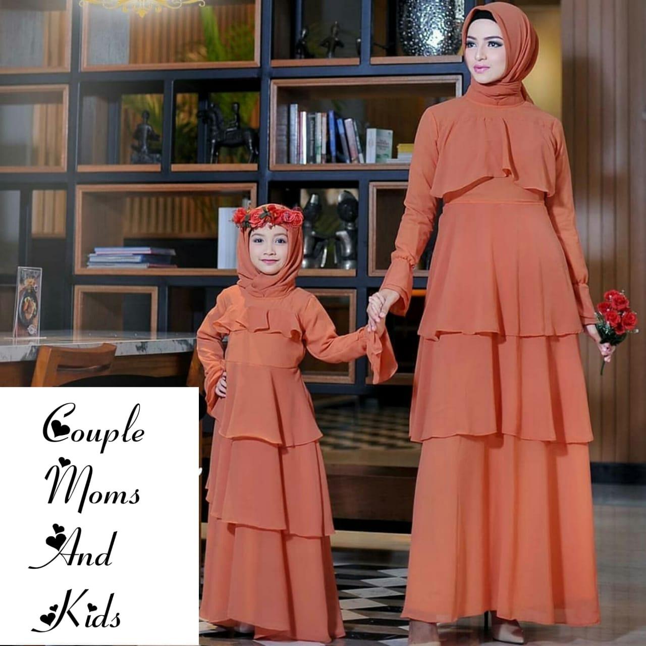 Baju Wanita Terbaru AIRY Couple Moscrepe Set Ibu Anak Combad Rok Katun Baju Couple Setelan Casual Terbaru Fashion Lengan Panjang Ibu Anak Modern Muslim Pakaian Dewasa Kids Stelan Termurah Simple Modis Kekinian Model Terbaru 2019