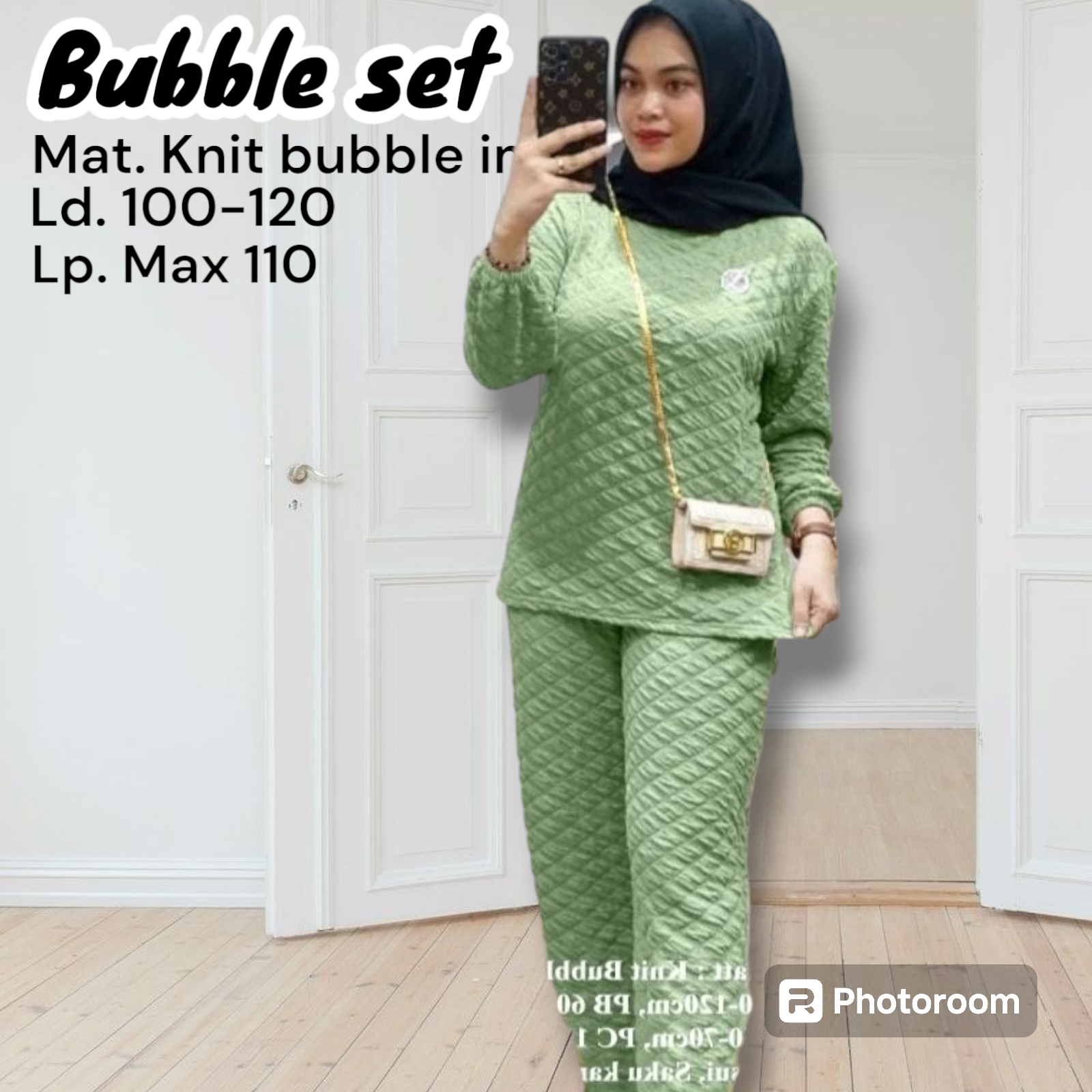 Oneset Bubble Knit Baju Setelan Bubble Set Jumbo Ld Baju