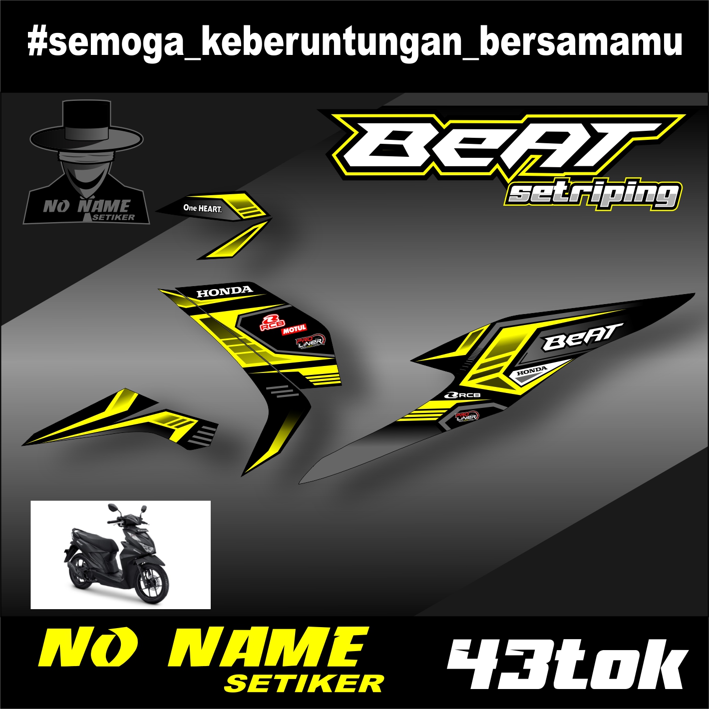 Stiker Striping Beat New Tok List Variasi Sticker