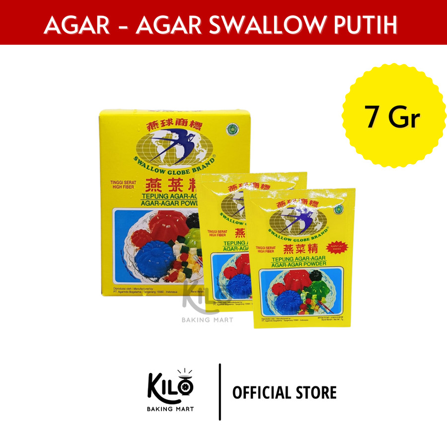 Agar Agar Swallow Putih Plain Tepung Agar Agar Plain Sachet Gram