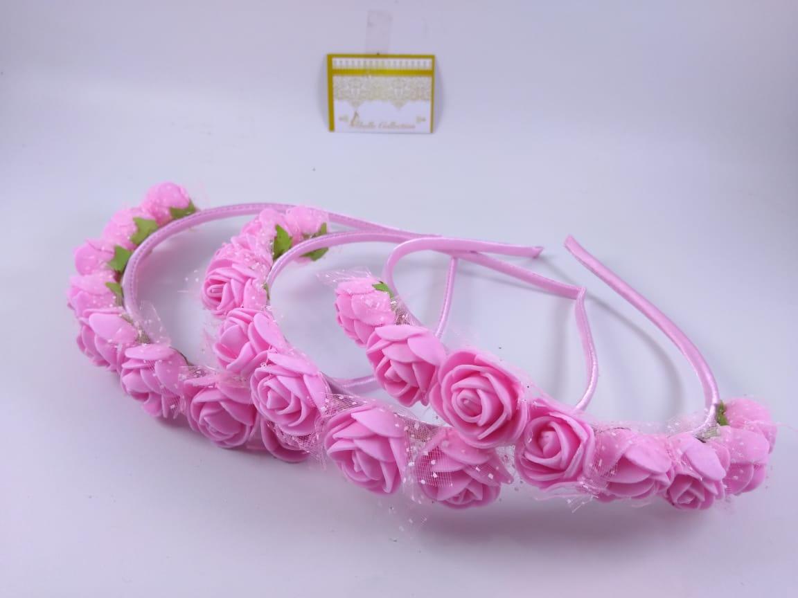 1 ( SATU ) PCS HEADBAND / BANDO BUNGA MAHKOTA / BANDO BUNGA / BANDO PESTA ANAK PINK - 165