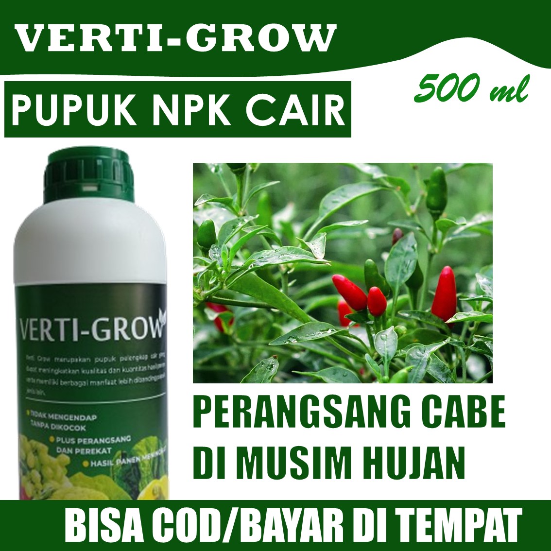 Pupuk Npk Cair Verti Grow Ml Perangsang Cabe Rawit Berbuah Lebat