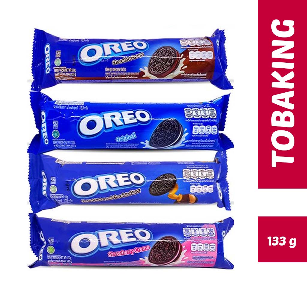 Biskuit Oreo Sandwich Roll Cream Wafer 133gr Original Strawberry