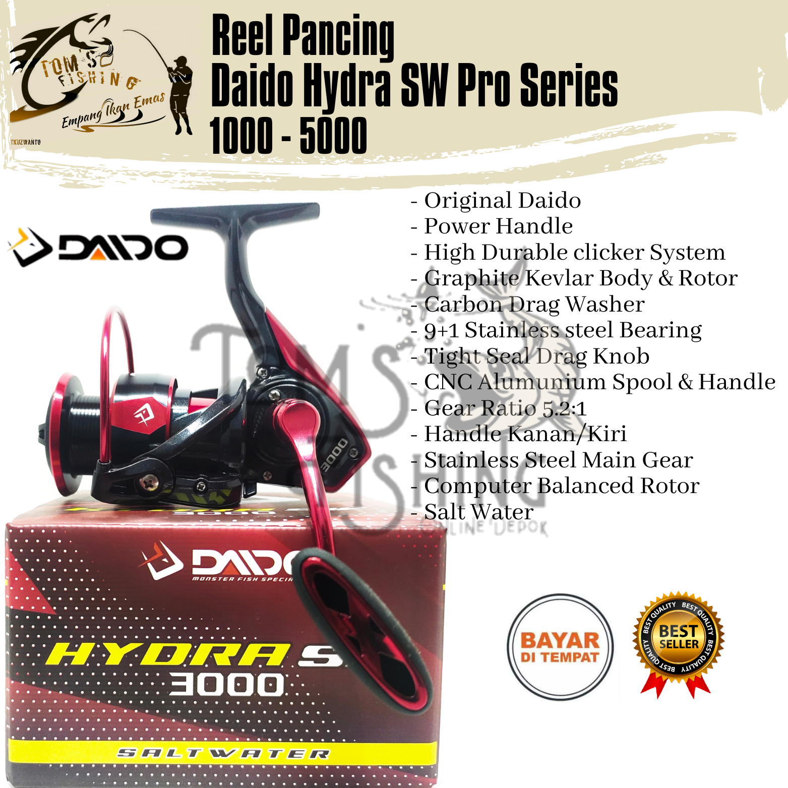 Reel Pancing Daido Hydra Sw Pro Series Bearing Salt