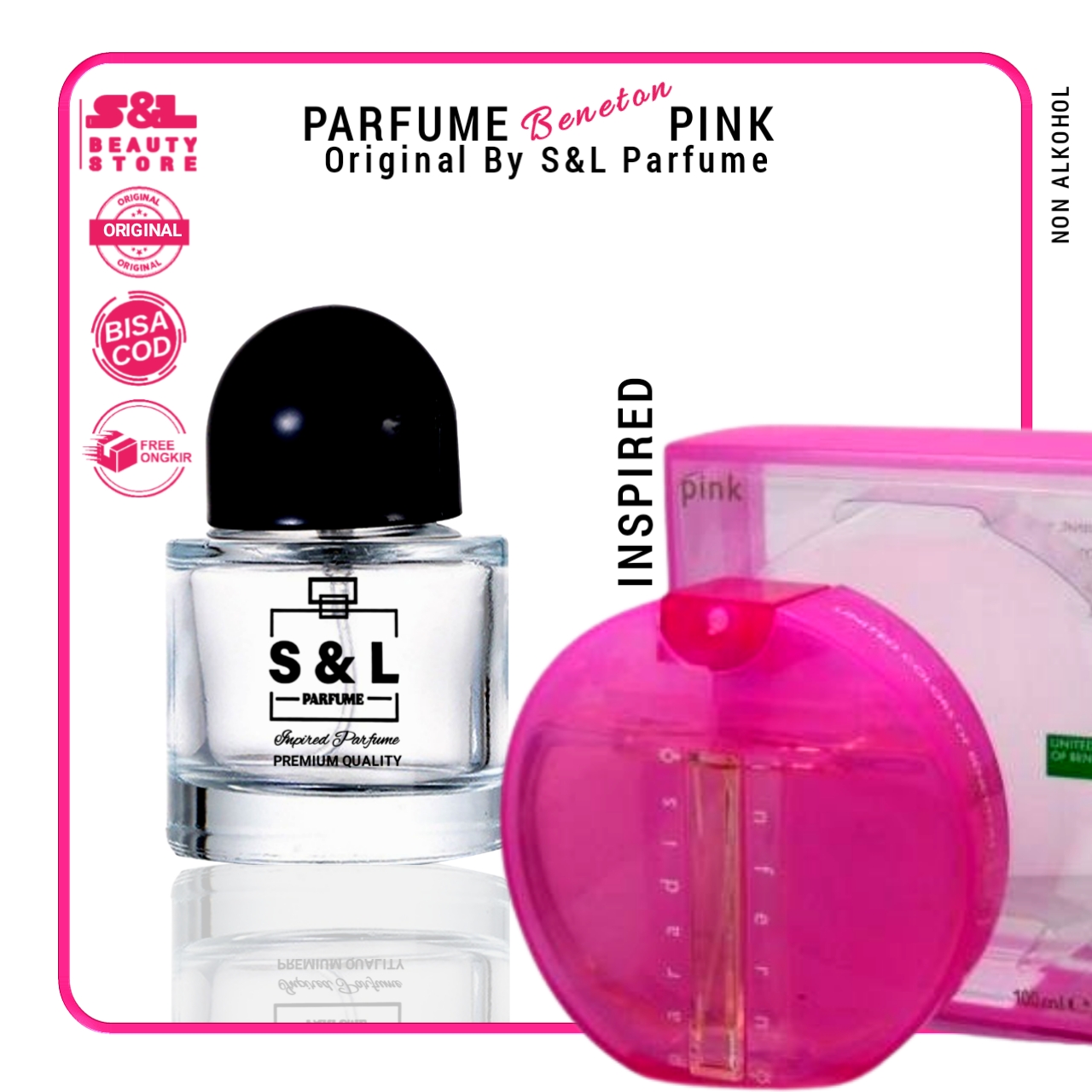 Perfume Bneton Pink Inspired NON ALKOHOL Farfume Wanita Tahan