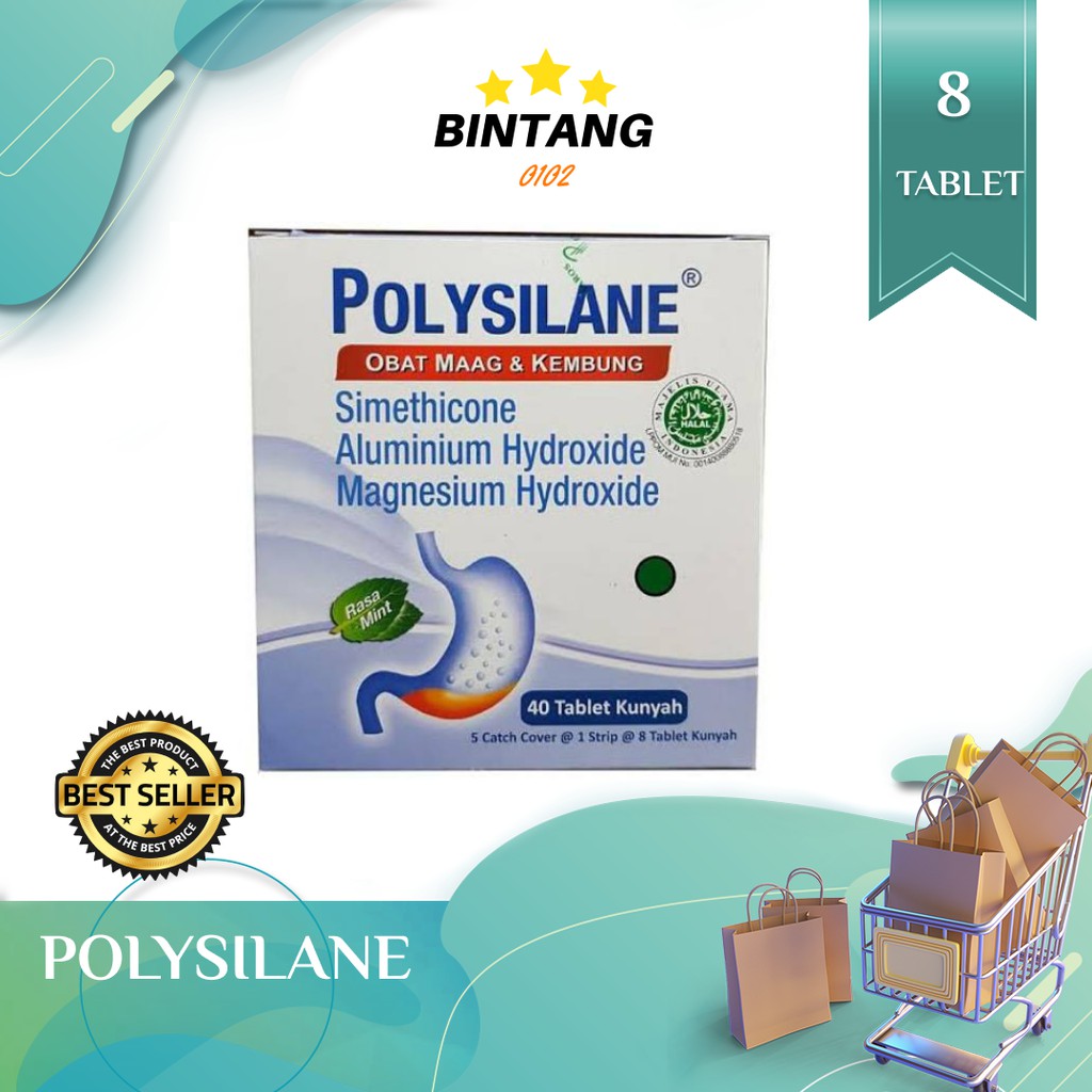 Polysilane Tab Strip Polysilane Tab Kunyah Kembung Sakit Maag